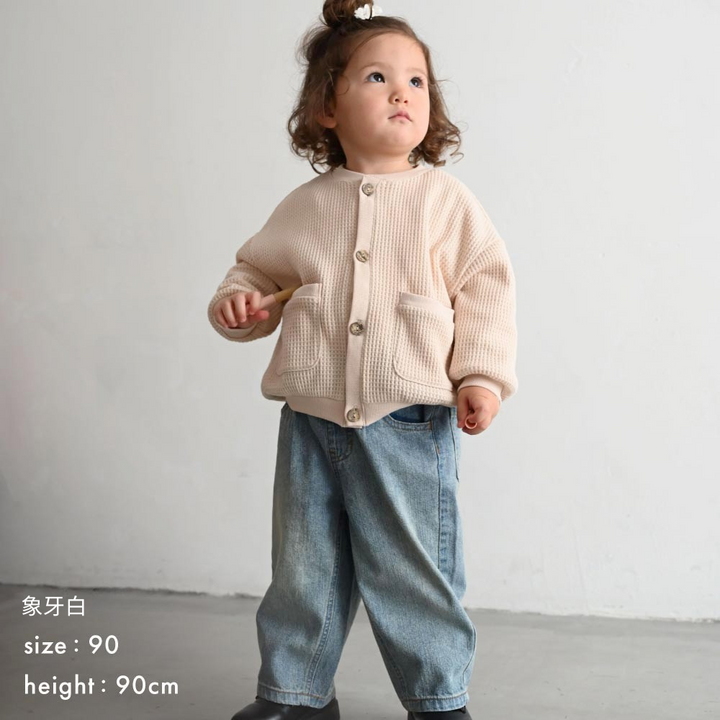 【秋冬外套】鬆餅紋 針織開襟衫