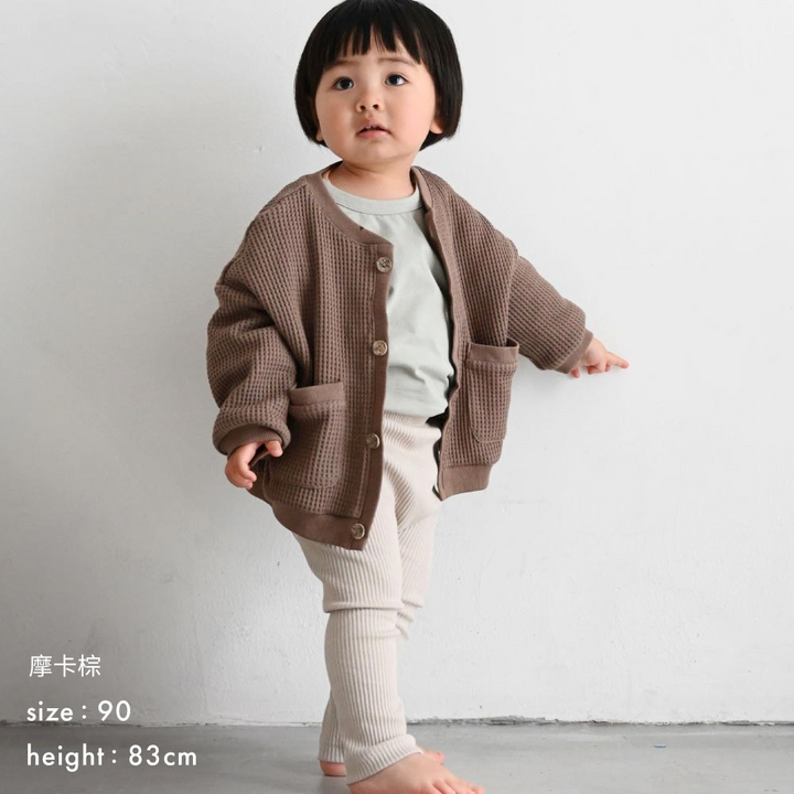 【秋冬外套】鬆餅紋 針織開襟衫