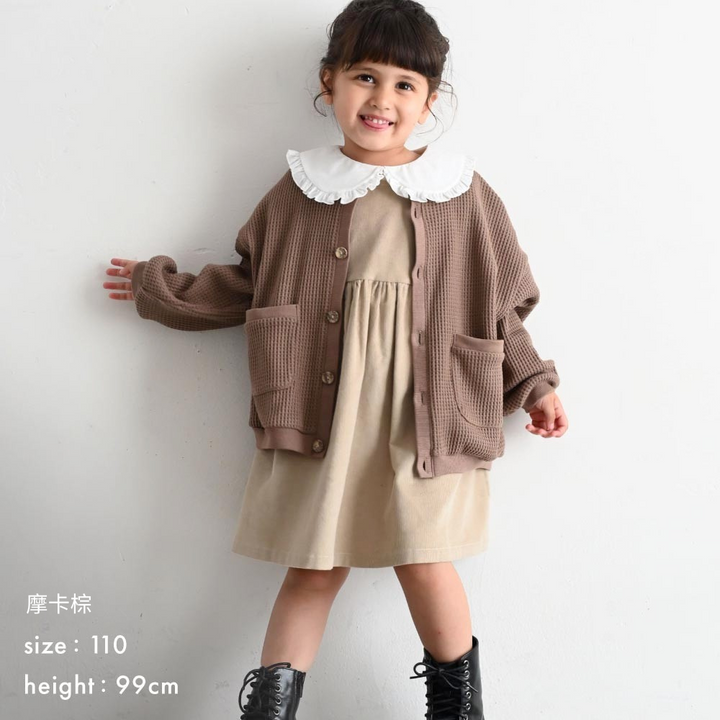 【秋冬外套】鬆餅紋 針織開襟衫