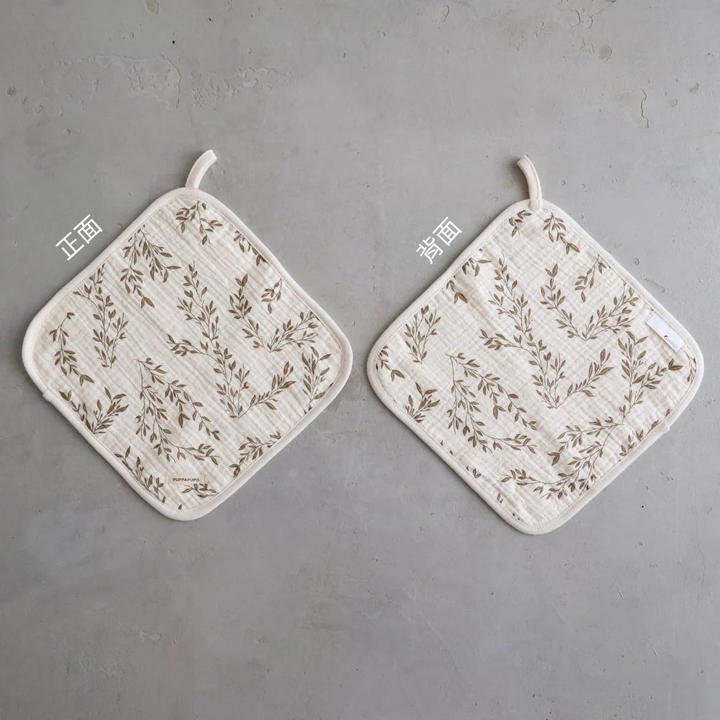 附掛繩紗布小方巾 5入組