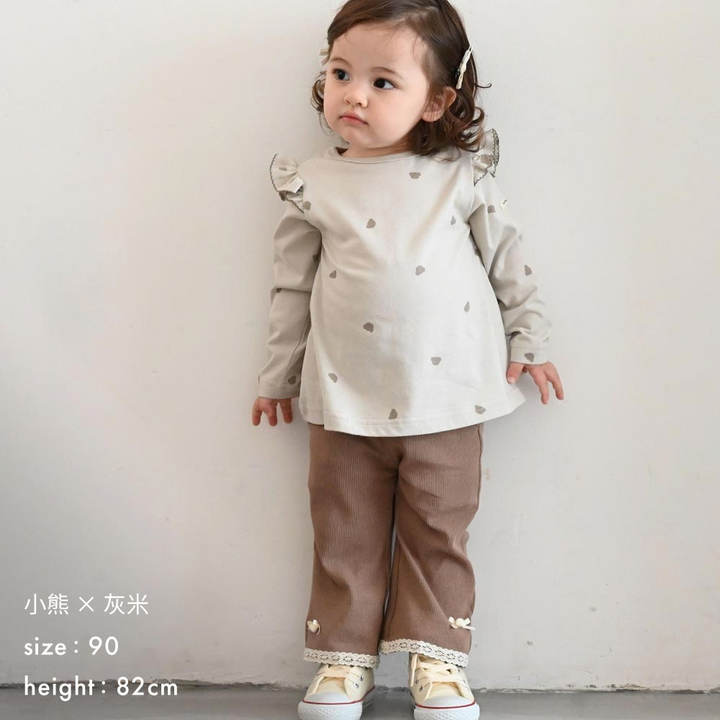 【秋冬上衣】 長袖 荷葉邊 T恤