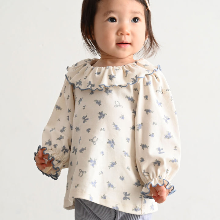 【秋冬上衣】 荷葉領 長袖 T恤