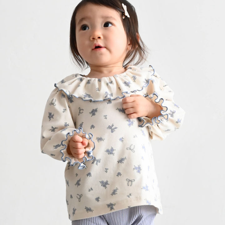 【秋冬上衣】 荷葉領 長袖 T恤