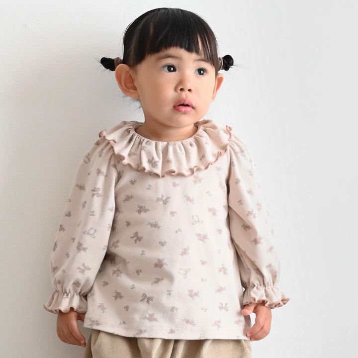 【秋冬上衣】 荷葉領 長袖 T恤