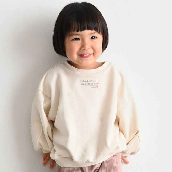 【秋冬上衣】袖口愛心貼布 圓領衛衣