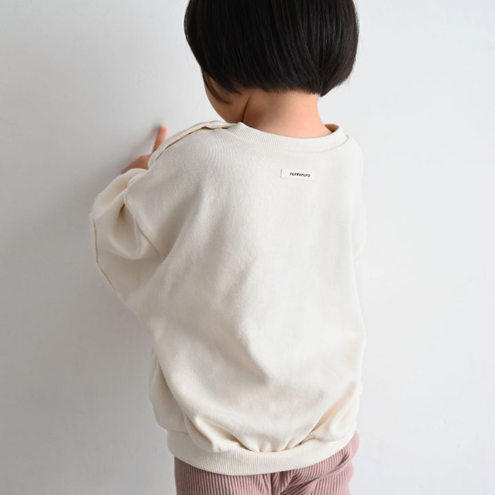 【秋冬上衣】袖口愛心貼布 圓領衛衣