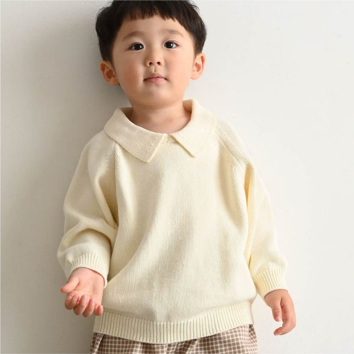 【秋冬上衣】翻領針織毛衣