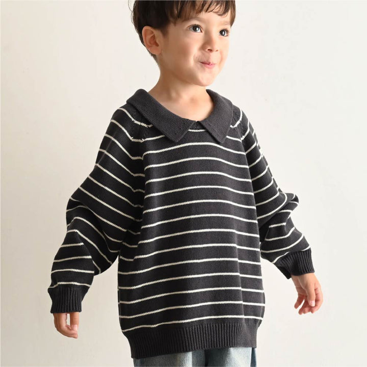 【秋冬上衣】翻領針織毛衣