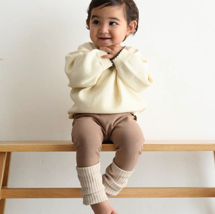 【秋冬褲子】雙色磨毛翻折 內搭褲