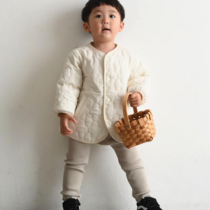 【秋冬外套】防潑水 可機洗 無領菱格鋪棉外套