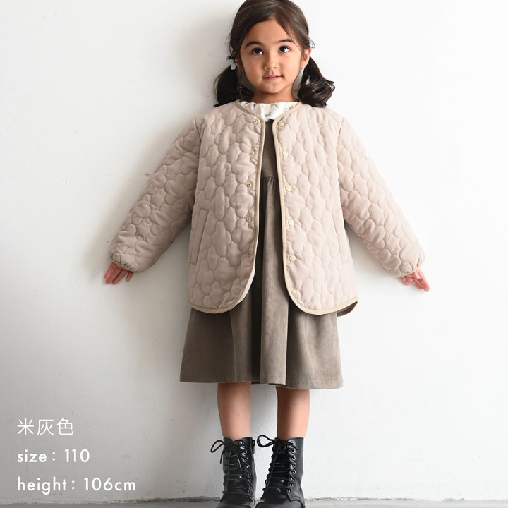 【秋冬外套】防潑水 可機洗 無領菱格鋪棉外套