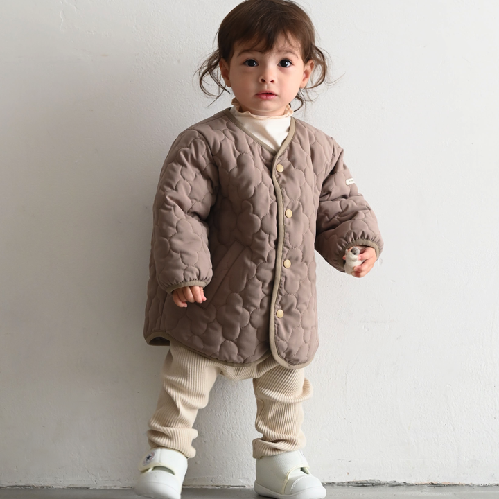 【秋冬外套】防潑水 可機洗 無領菱格鋪棉外套