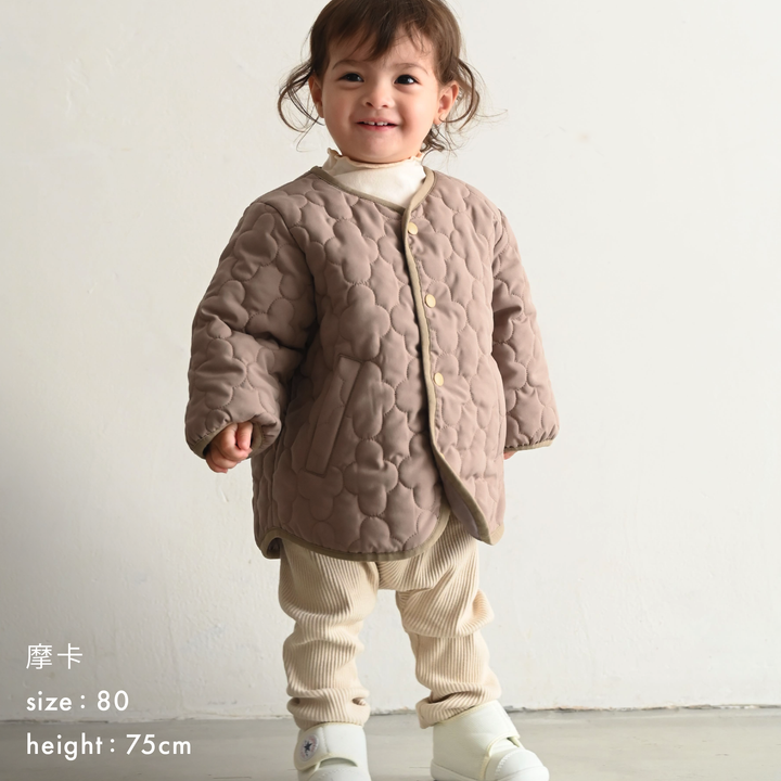 【秋冬外套】防潑水 可機洗 無領菱格鋪棉外套