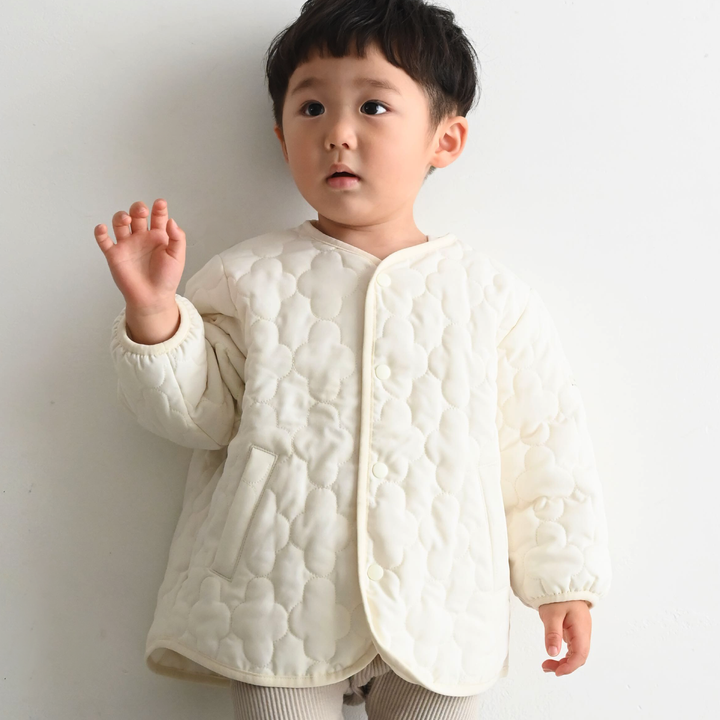 【秋冬外套】防潑水 可機洗 無領菱格鋪棉外套