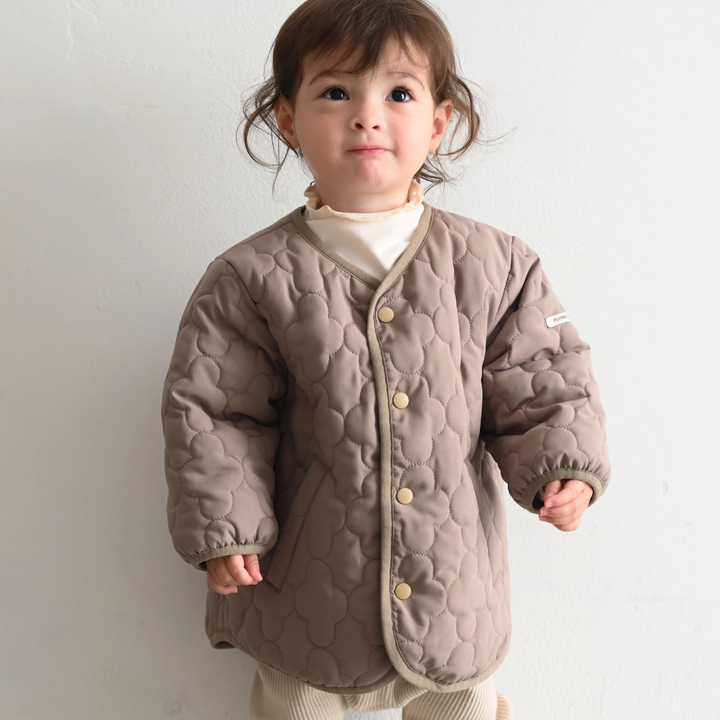 【秋冬外套】防潑水 可機洗 無領菱格鋪棉外套