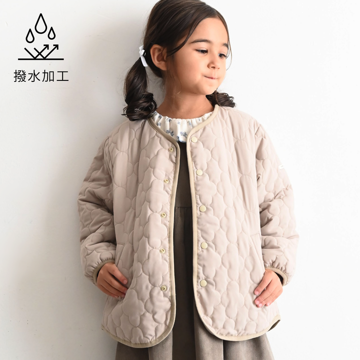 【秋冬外套】防潑水 可機洗 無領菱格鋪棉外套