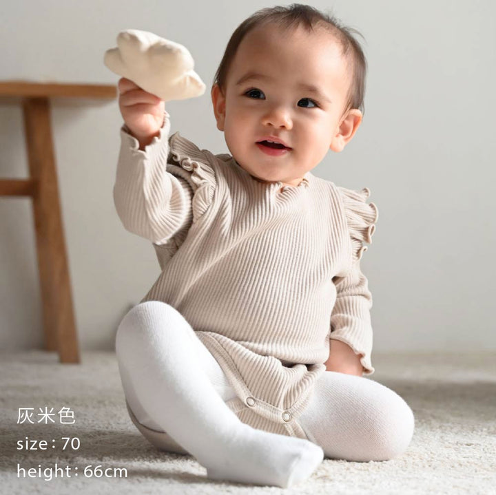 【秋冬連身衣】荷葉邊 羅紋長袖 連身包屁衣