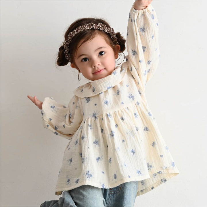 【秋冬上衣】雙層紗 荷葉領上衣