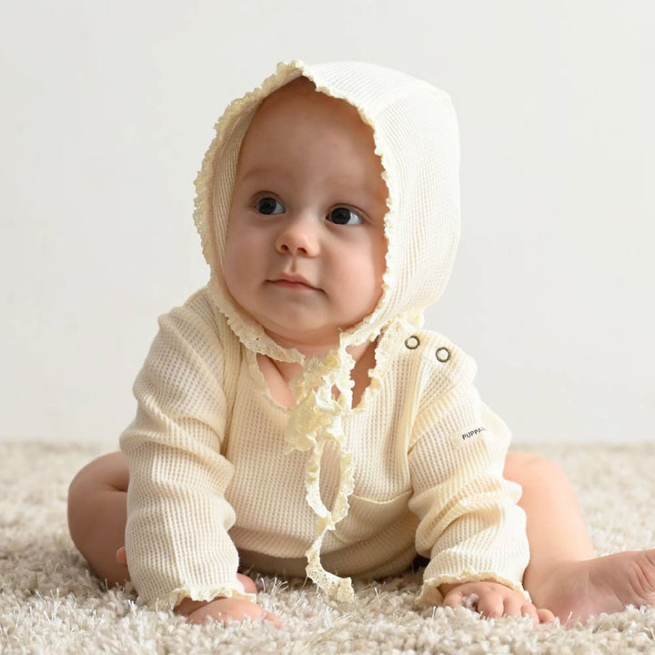 【秋冬連身衣】長袖連身衣+寶寶帽 2件組| waffle 格紋布料