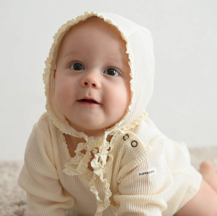 【秋冬連身衣】長袖連身衣+寶寶帽 2件組| waffle 格紋布料