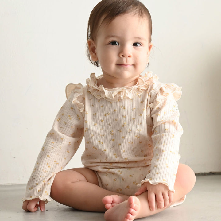 長袖荷葉邊連身包屁衣