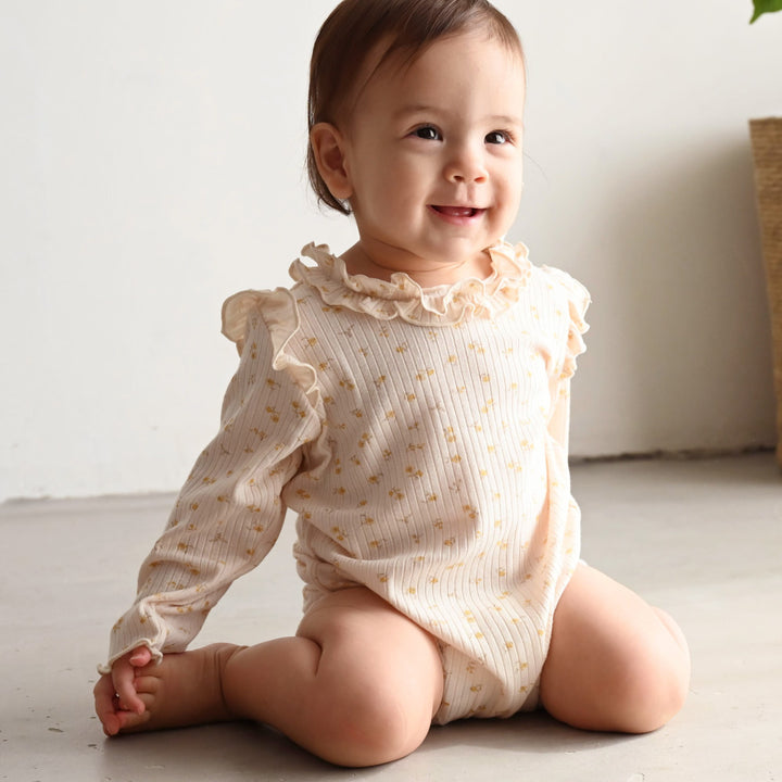 長袖荷葉邊連身包屁衣