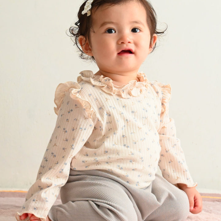 長袖荷葉邊連身包屁衣