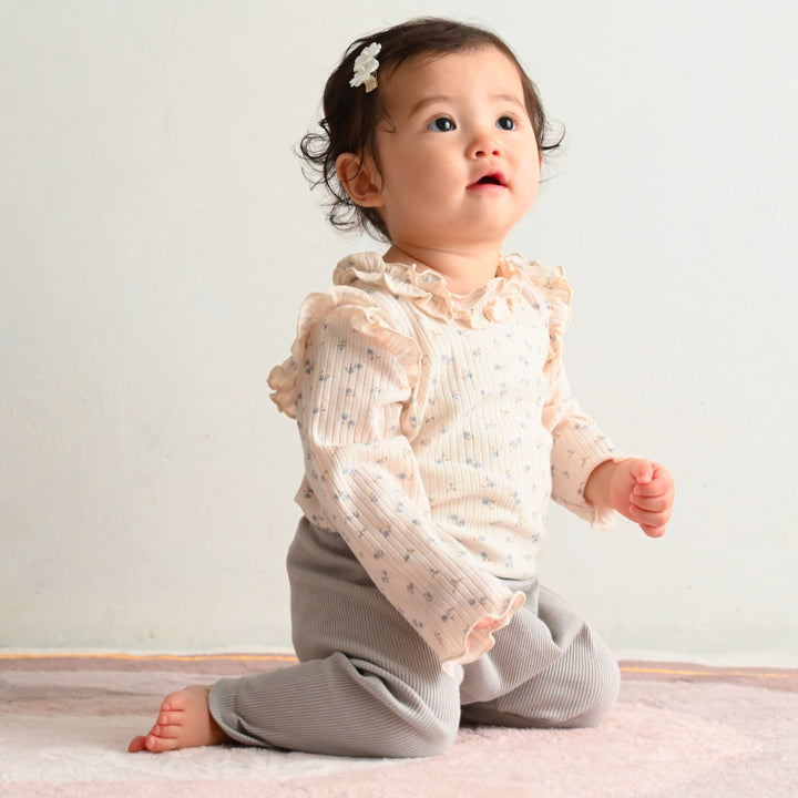 長袖荷葉邊連身包屁衣