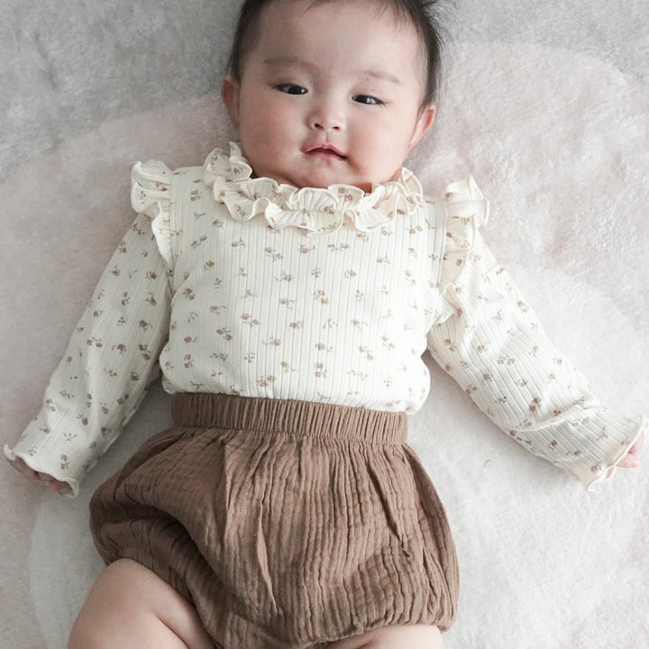 長袖荷葉邊連身包屁衣