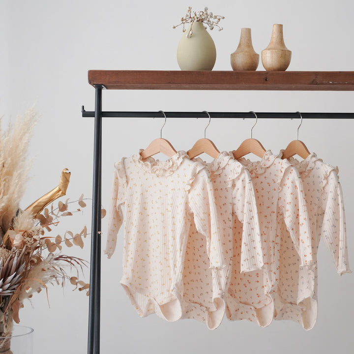 長袖荷葉邊連身包屁衣