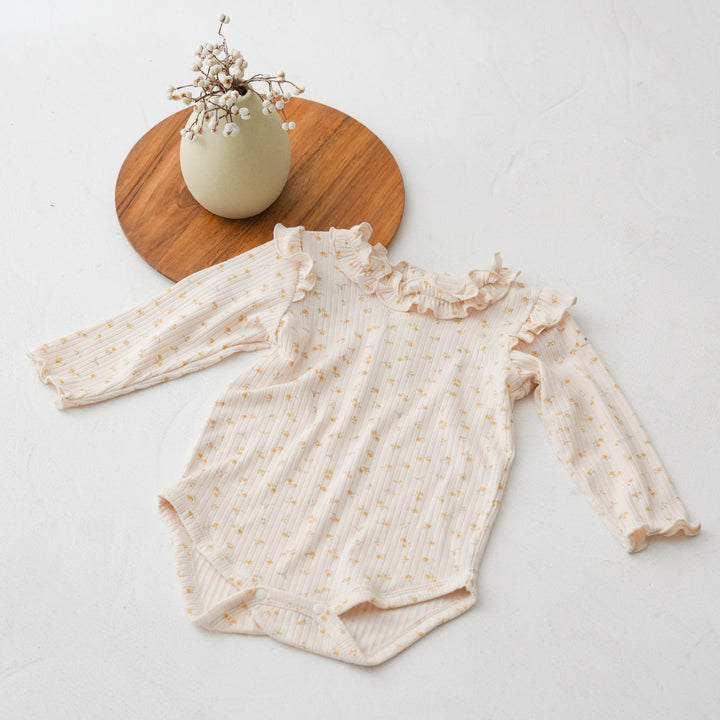 長袖荷葉邊連身包屁衣