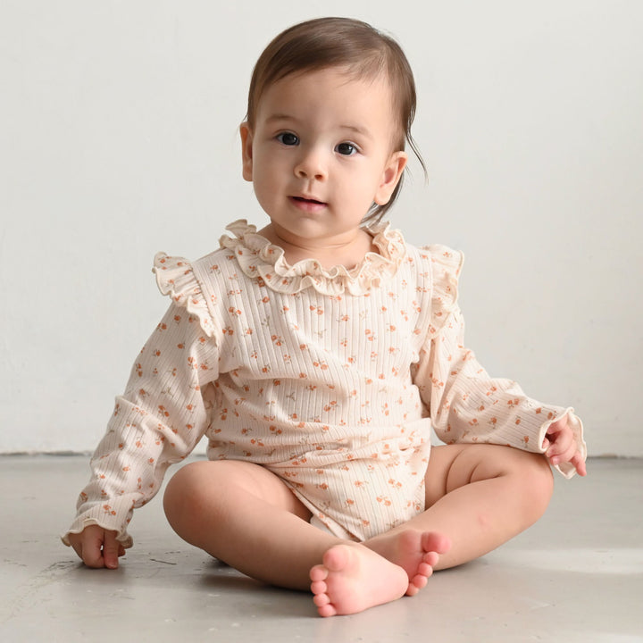 長袖荷葉邊連身包屁衣