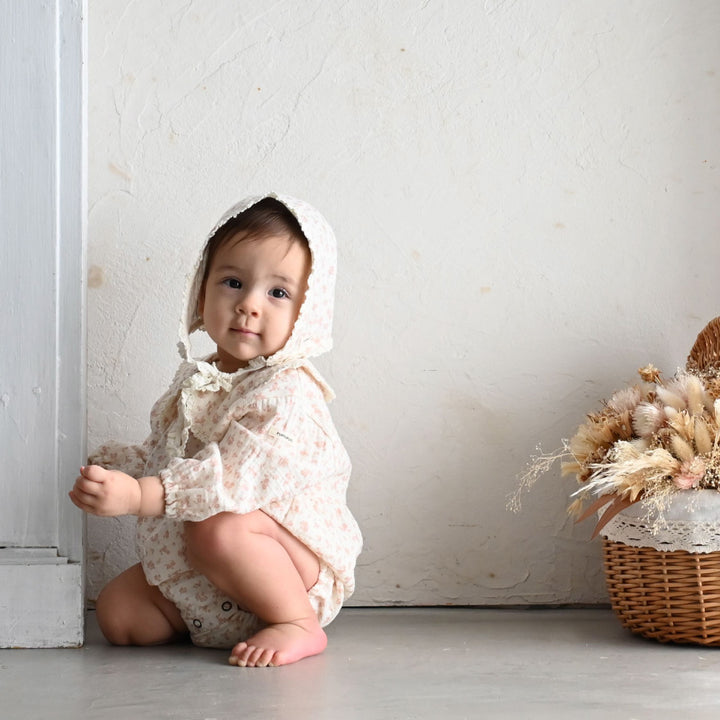 雙層紗小花連身衣帽套裝