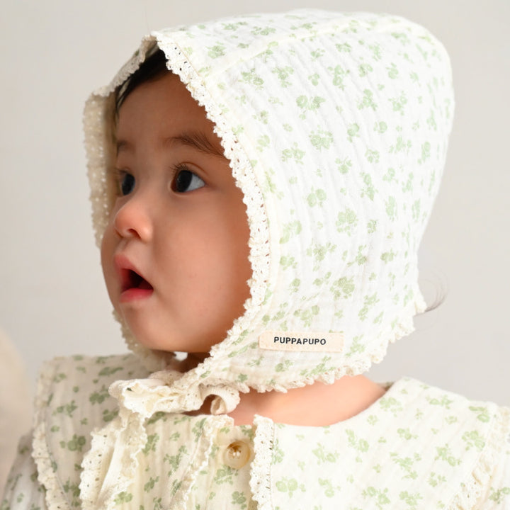 雙層紗小花連身衣帽套裝