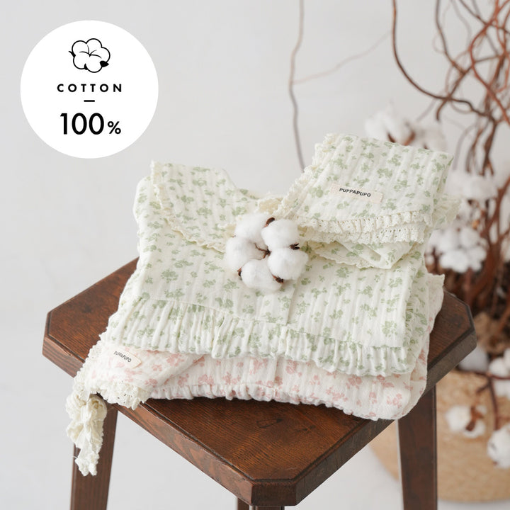 雙層紗小花連身衣帽套裝