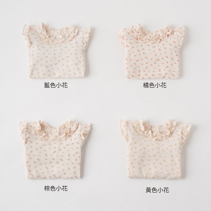 長袖荷葉邊連身包屁衣