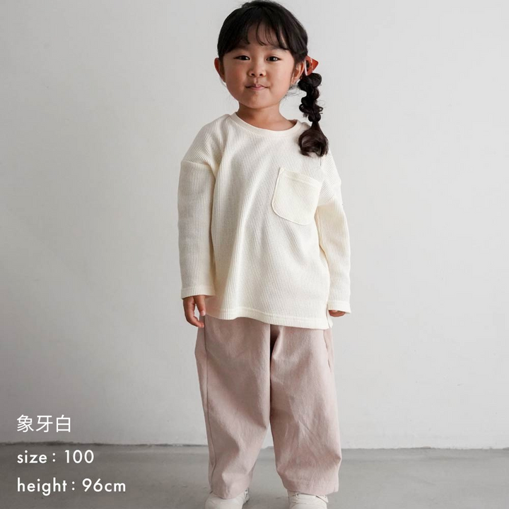 【秋冬上衣】 鬆餅紋 長袖T恤