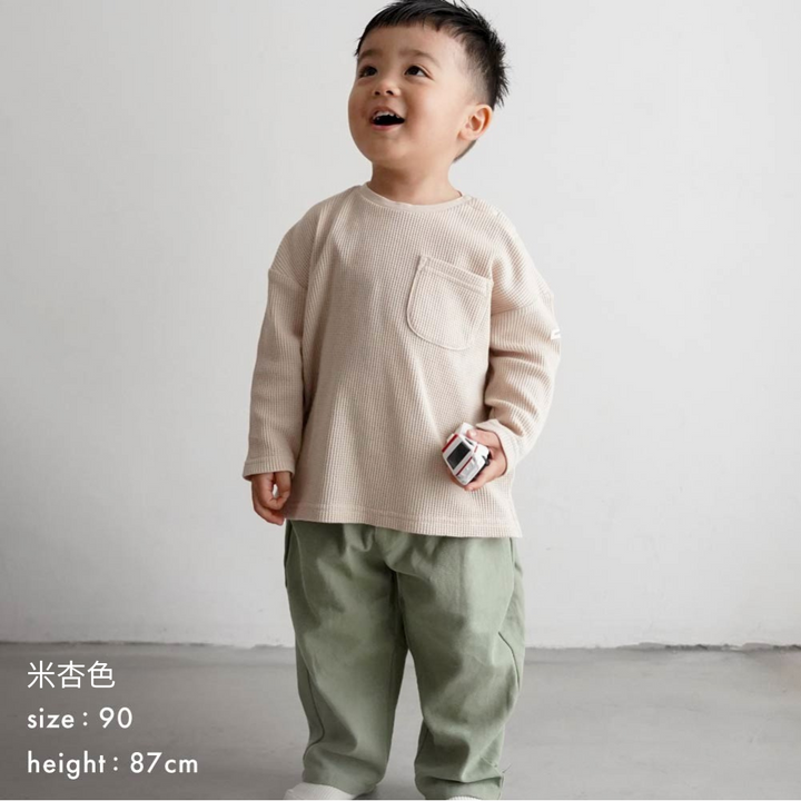 【秋冬上衣】 鬆餅紋 長袖T恤