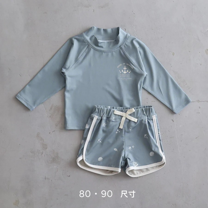 男童防曬抗UV衣褲游泳套裝