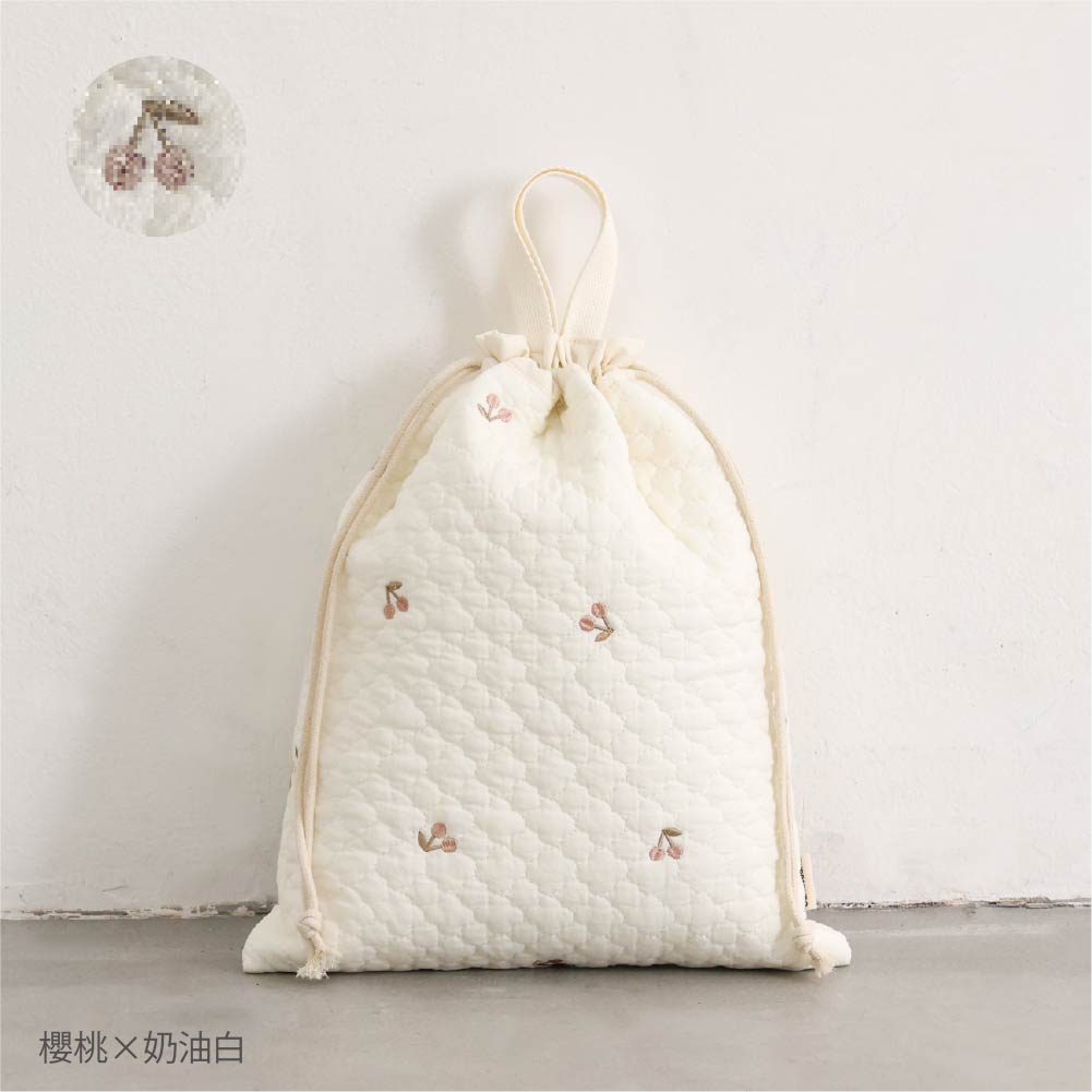 鋪棉刺繡萬用束口袋