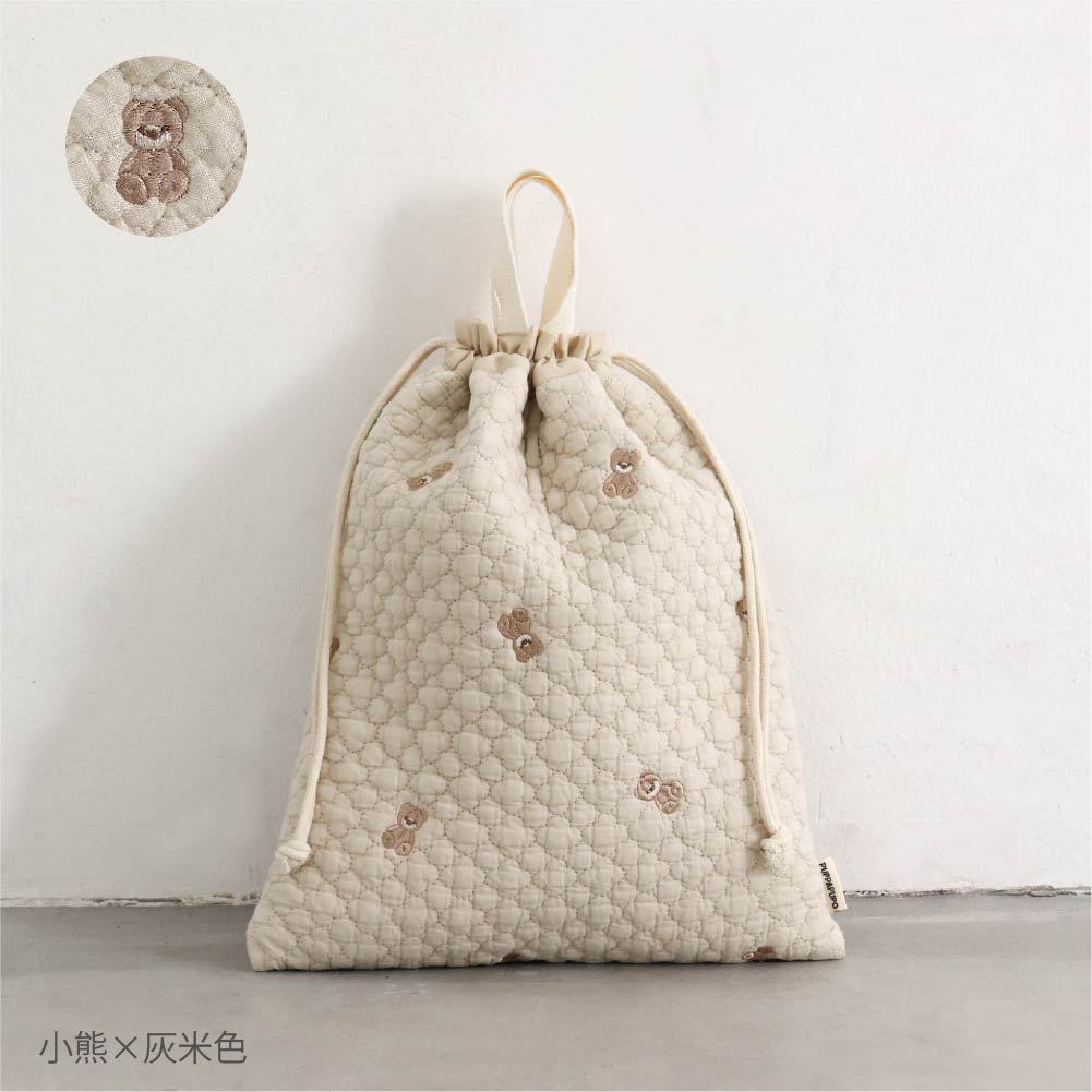 鋪棉刺繡萬用束口袋