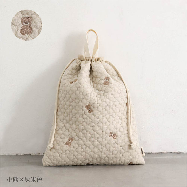 鋪棉刺繡萬用束口袋