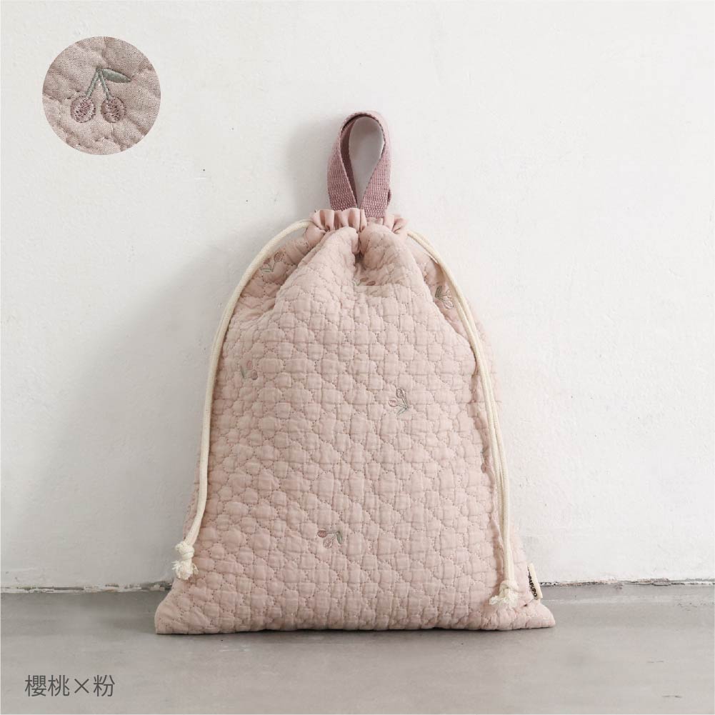 鋪棉刺繡萬用束口袋