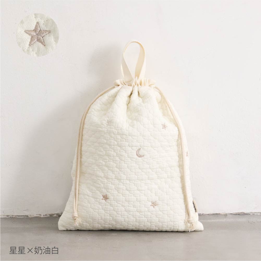 鋪棉刺繡萬用束口袋