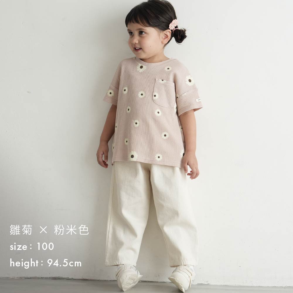 【春夏上衣】印花華夫格 短袖上衣