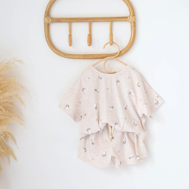 【春夏套裝】印花休閒短袖套裝