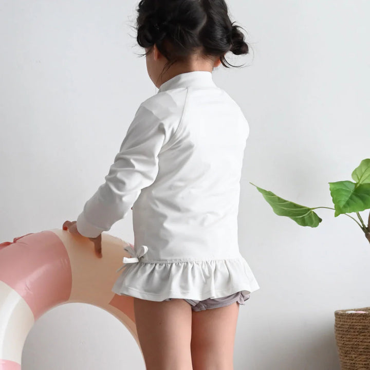 女童防曬抗UV長袖泳衣