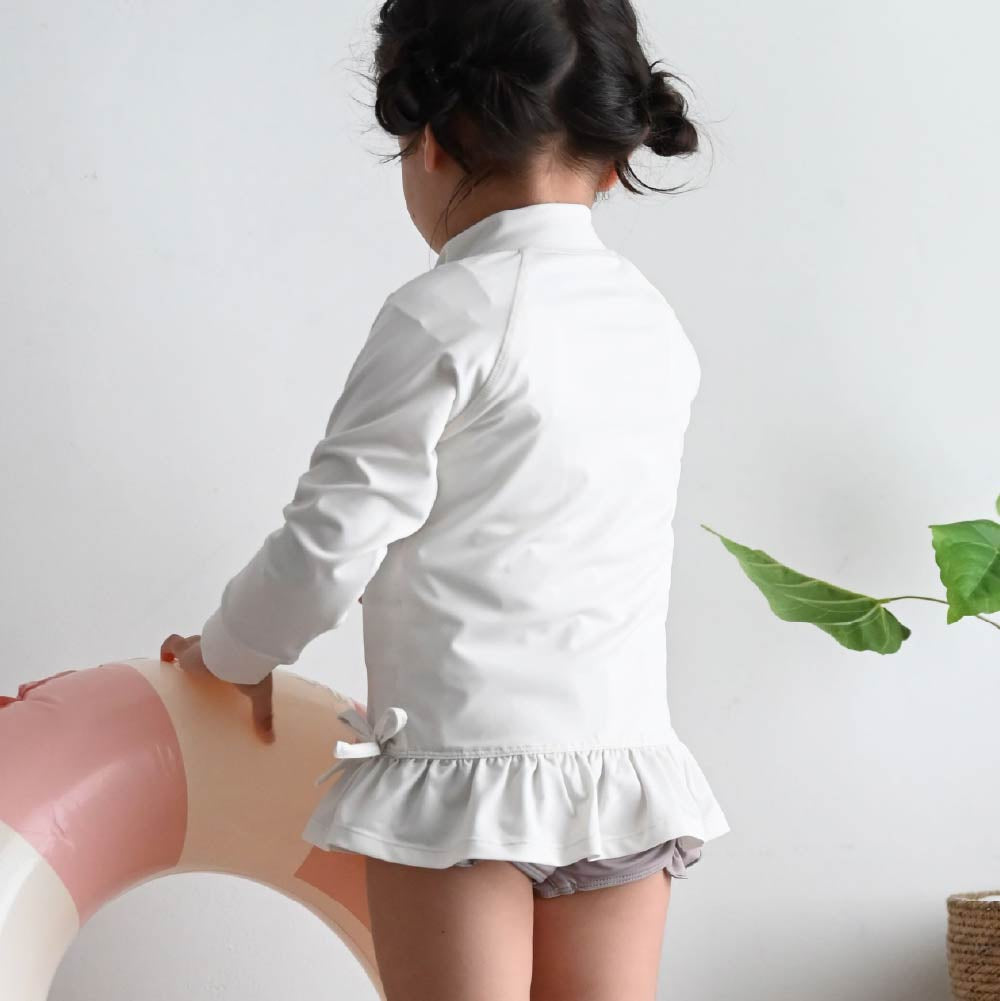 女童防曬抗UV長袖泳衣外套