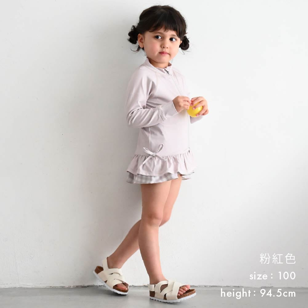 女童防曬抗UV長袖泳衣外套