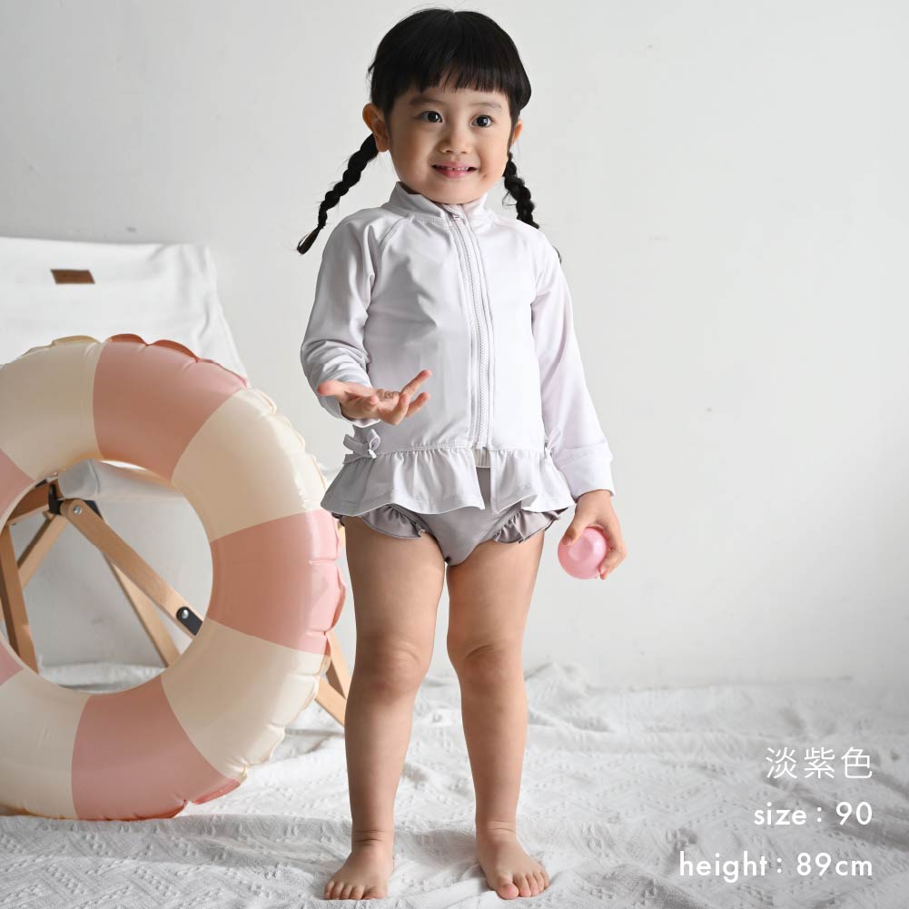 女童防曬抗UV長袖泳衣外套
